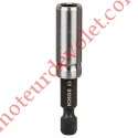 Porte Embout de Vissage Aimanté Entraînement Hexagonal 1/4 Longueur 55 mm ø 10 mm