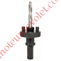 Porte-Outil à Queue 6 Pans de 11 mm & Foret de Centrage Hss-G pour Scie-Trépan ø 32 à 152 mm à Filetage Standard
