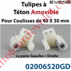 Tulipes à Téton Amovible pour Coulisses de 40 x 30 Eveno (Paire)