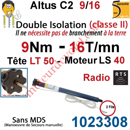 Moteur Altus C2 9/16 Rts Avec Tête LT 50 sans Mds Double Isolation Classe II