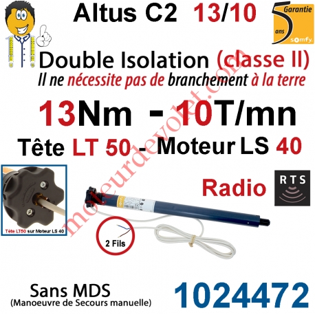 Moteur Altus C2 13/8 Rts Avec Tête LT 50 sans Mds Double Isolation Classe II