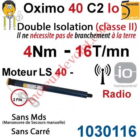 Moteur Oximo 40 io 4/16 C2 Sans Carré LS 40 sans Mds Double Isolation Classe II