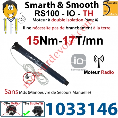 Moteur RS100 TH 15/17 io (Tête Etroite) Smart&Smooth LT 50 sans Mds