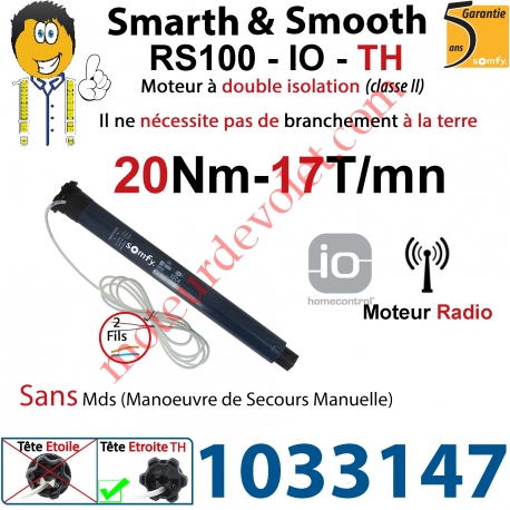 Moteur RS100 TH 20/17 io (Tête Etroite) Smart&Smooth LT 50 sans Mds
