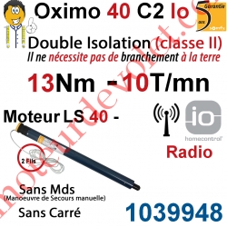 Moteur Oximo 40 io 13/10 C2 Sans Carré LS 40 sans Mds Double Isolation Classe II