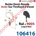 Butée Droite Tirefond à Visser en Acier Zingué Laqué Noir ± Ral 9005