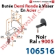 Butée Coudée Tirefond à Visser en Acier Zingué Laqué Noir ± Ral 9005