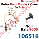 Butée Coudée Tirefond à Visser en Acier Zingué Laqué Noir ± Ral 9005