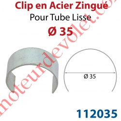 Clip en Acier Zingué pour Tube Lisse ø 35 mm