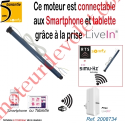 Moteur Somfy Oximo S Rts Auto Court 6/17  LT 50