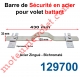 Barre de Sécurité en Oméga Lg 430 mm pour Volet Battant en Acier Plat 35x6 mm Avec 2 Supports Zingués et Bichromatés
