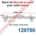 Barre de Sécurité en Oméga Lg 430 mm pour Volet Battant en Acier Plat 35x6 mm Avec 2 Supports Zingués et Bichromatés
