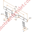 Barre de Sécurité en Oméga Lg 430 mm pour Volet Battant en Acier Plat 35x6 mm Avec 2 Supports Zingués et Laqués Blanc ±Ral 9016