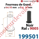 Fourreau de Gond ø 10mm - ø 14 mm en Matériau Composite Noir ± Ral 9005