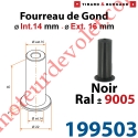 Fourreau de Gond Diamètre 14mm - Diamètre 16 mm en Matériau Composite Noir ± Ral 9005