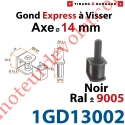 Gond Express à Visser en Acier Axe ø 14 mm en Matériau Composite Noir ± Ral 9005