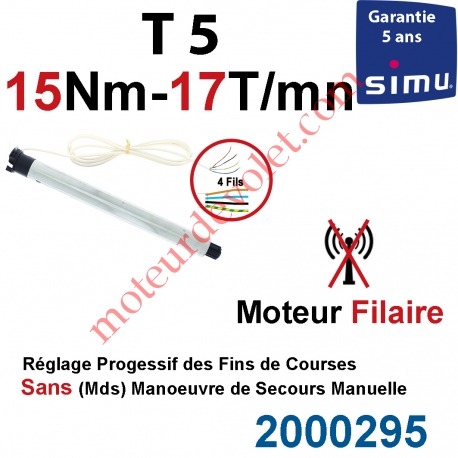 Moteur Simu Filaire Avec FdC à Réglage Progressif 15/17 T5