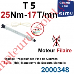 Moteur Simu Filaire Avec FdC à Réglage Progressif 25/17 T5