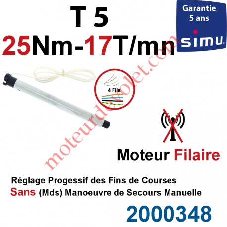 Moteur Simu Filaire Avec FdC à Réglage Progressif 25/17 T5
