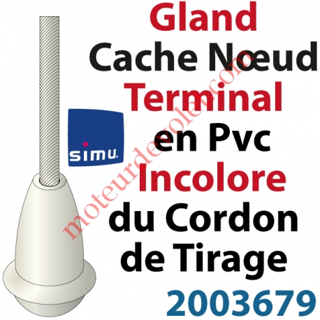 Cache Noeud du Cordon en Forme de Gland en Pvc Blanc