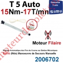 Moteur Filaire Electronique T5 Auto 15/17 Réglage Automatique des FdC sans Mds