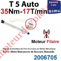 Moteur Filaire Electronique T5 Auto 35/17 Réglage Automatique des FdC sans Mds