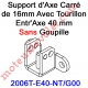 Support d'Axe en Carré de 16 Avec Tourillon Entr'Axe 40 mm Sans Goupille