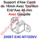 Support d'Axe en Carré de 16 Avec Tourillon Entr'Axe 40 mm Avec Goupille