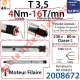 Moteur Filaire T3,5 4/16 Avec FdC à Réglage Progressif sans Carré sans Mds Double Isolation Classe II Sans Fil de Terre
