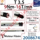 Moteur Filaire T3,5 9/16 Avec FdC à Réglage Progressif sans Carré sans Mds Double Isolation Classe II Sans Fil de Terre