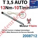 Moteur Filaire Avec FdC à Réglage Automatique sur Butées Mécaniques 13/10 sans Carré T3,5 sans Mds