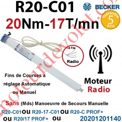 Moteur Formaroll Filaire Avec FdC à Réglage Progressif 20/15 sans Mds