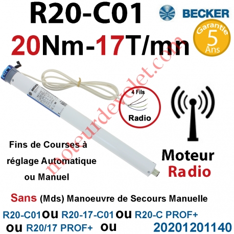 Moteur Formaroll Filaire Avec FdC à Réglage Progressif 20/15 sans Mds