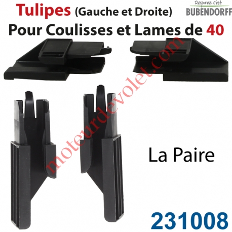 Tulipes Coloris Noir pour Coulisses et Lames de 40 Bubendorff (Paire)