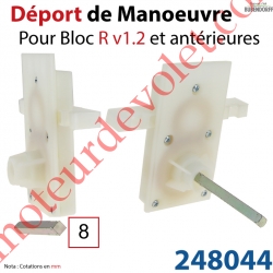 Déport de Manoeuvre Avec Carré de 8 Lg 100mm pour Bloc R v1.2 et Antérieures