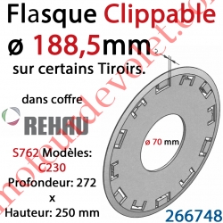 Flasque de Guidage des Lames à Clipper sur certains Tiroirs pour Coffre Rehau S762 C230