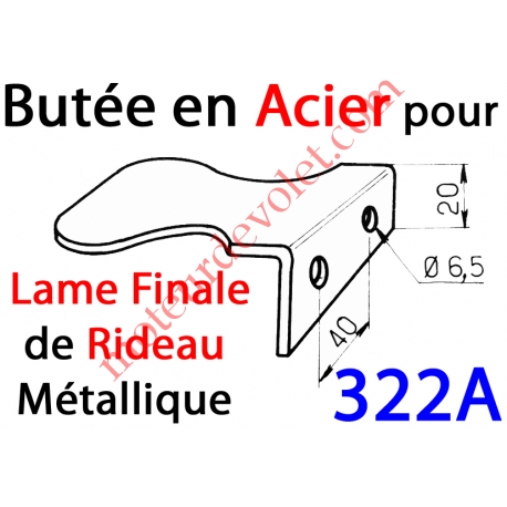 Butée de Lame Finale pour Rideau Métallique en Acier Galvanisé 40/10