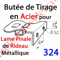 Butée de Lame Finale Avec Lacet de Tirage pour Rideau Métallique en Acier Zingué
