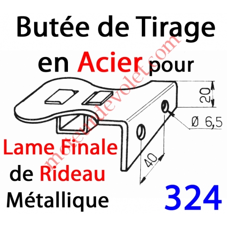 Butée de Lame Finale Avec Lacet de Tirage pour Rideau Métallique en Acier Zingué