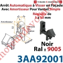 Arrêt Automatique à Visser en Façade AA3G Avec Amortisseur pour Vantail Simple Réglable de 5 à 50mm Noir ± Ral 9005