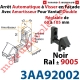 Arrêt Automatique à Visser en Façade AA3G Avec Amortisseur pour Vantail Double Réglable de 60 à 105mm Noir ± Ral 9005