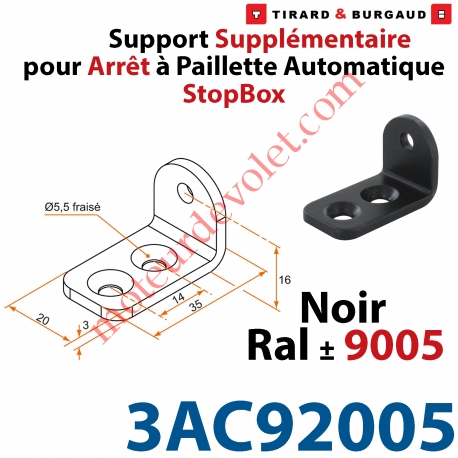 Support Supplémentaire en inox pour Tirette 4AC92001 Noir ± Ral 9005
