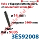 Tube d'Espagnolette ø 14mm Rainuré Longueur 2 400mm en Aluminium Laqué Noir Satiné ± Ral 9005