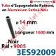 Tube d'Espagnolette ø 14mm Rainuré Longueur 1 600mm en Aluminium Laqué Noir Satiné ± Ral 9005