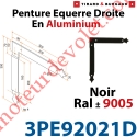 Penture Equerre Réglable 300x300mm Droite en Plat Aluminium de 35x4mm Percée de 4 Trous Diamètre 5mm Laqué Noir ± Ral 9005