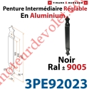 Penture Intermédiaire Réglable Longueur: 300mm en Plat Aluminium de 34x4mm Percée de 2 Trous Diamètre 5mm Laqué Noir ± Ral 9005
