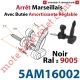 Arrêt Marseillais Tirefond à Visser Lg 160 Matériau Composite Noir ± Ral 9005 Avec Butée Réglable de 5 à 60 mm