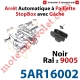 Arrêt à Paillette Automatique StopBox Inoxydable pour Volet d'Epaisseur 22 à 38mm Noir ± Ral 9005 Avec Gâche inox Lg 56mm
