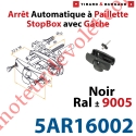 Arrêt à Paillette Automatique StopBox Inoxydable pour Volet d'Epaisseur 22 à 38mm Noir ± Ral 9005 Avec Gâche inox Lg 56mm