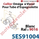 Collier Oméga à Visser en Matériau Composite Blanc ±Ral 9016 pour Tube d'Espagnolette Diam 14mm Rainuré en Aluminium (Sans vis)